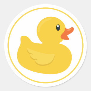 Rubber Eend Baby Shower Sticker – Klassiek Rond, G