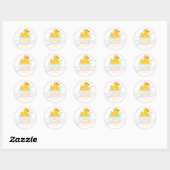 Rubber Eend Baby Shower Sticker | Roze Bubbelbad (Vel)