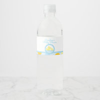 Rubber eend Baby shower waterflesje label