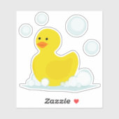 Rubber eend bubbels sticker (Vel)
