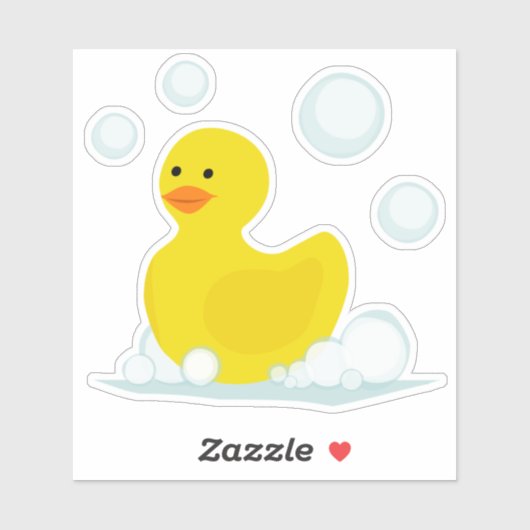 Rubber eend bubbels sticker (Vel)