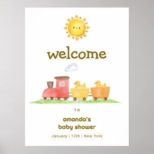 Rubber Eend Choo Choo Trein Baby Shower Welkom Poster
