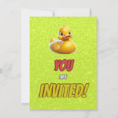 Rubber Eend Cute Persoonlijke Verjaardagsuitnodigi Kaart (Achterkant)