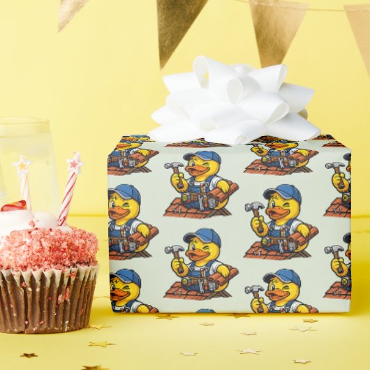 Rubber Eend Dakdekker Cadeaupapier (Verjaardagsfeest)