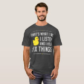 Rubber eend debugging fix dingen grappig t-shirt (Voorkant volledig)