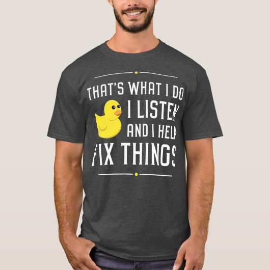 Rubber eend debugging fix dingen grappig t-shirt (Voorkant)