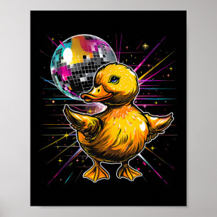 Rubber Eend Disco Dansen Disco Ball Muziek Rubber Poster