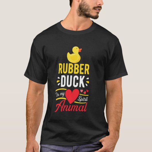 Rubber eend is mijn geest dier liefde schattig gra t-shirt (Voorkant)