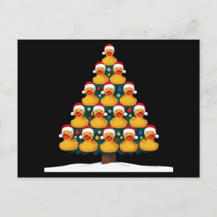 Rubber Eend Kerstman Hoed Kerstboom Kerstmis Vakan Feestdagenkaart