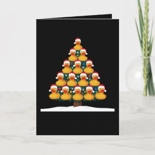 Rubber Eend Kerstman Hoed Kerstboom Kerstmis Vakan Kaart