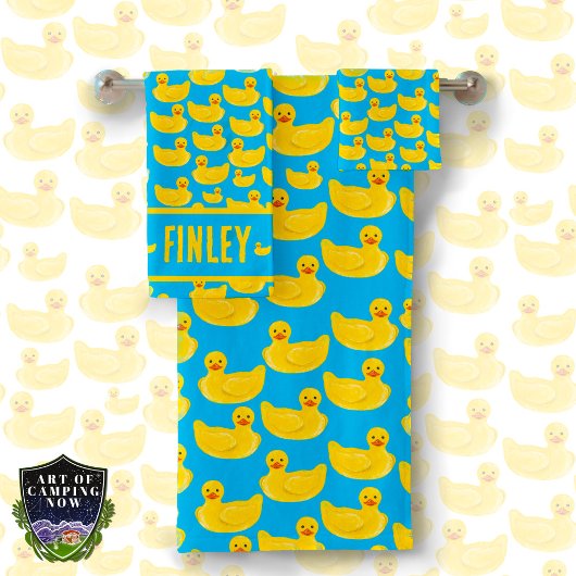 Rubber Eend Kinder gepersonaliseerde badset Bad Handdoek