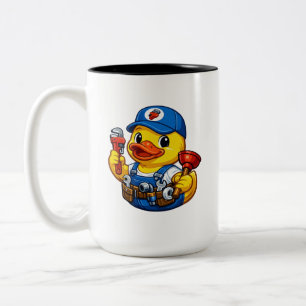 Rubber Eend Loodgieter Tweekleurige Koffiemok
