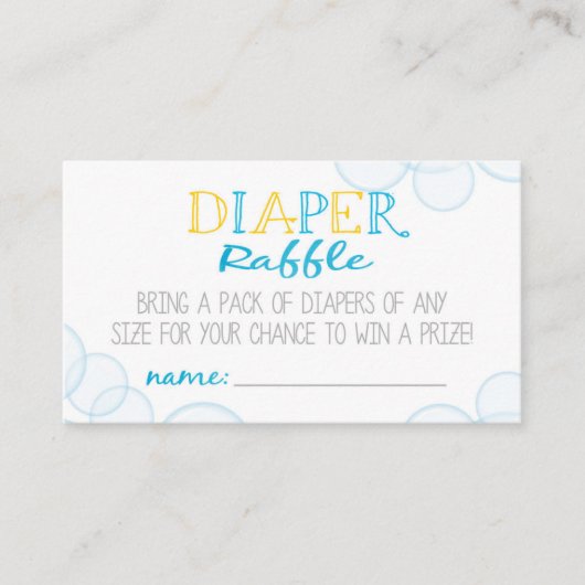 Rubber eend luier raffle insert Kaarten (Voorkant)