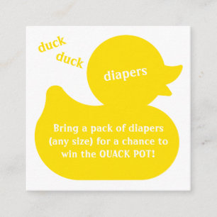 Rubber Eend Luiers Raffle Informatiekaartje