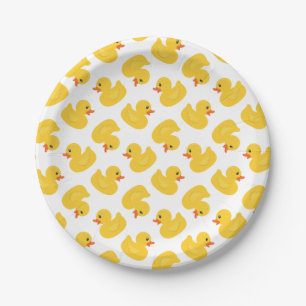 Rubber Eend Papier Borden Schattigee Gele Ducky Papieren Bordje