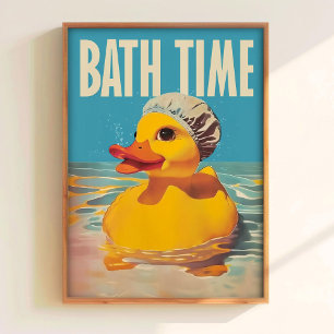Rubber Eend Print Voor Badkamer – Retro Badkamer M