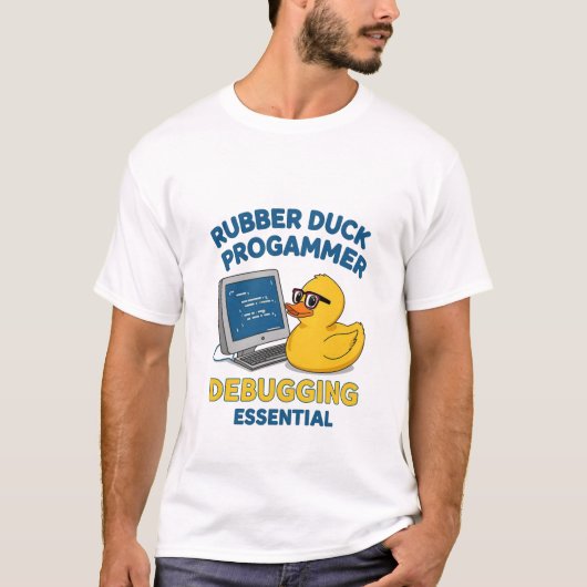 Rubber Eend Programmeur Grappig Debuggen Essentiee T-shirt (Voorkant)