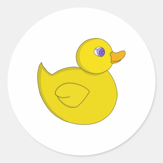 Rubber Eend Ronde Sticker (Voorkant)