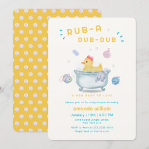 Rubber Eend Rub A Dub Dub Badkamer Baby Shower Kaart