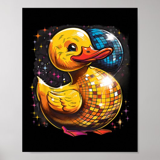 Rubber Eend Rubber Eendje Dansen Disco Rubber Eend Poster (Voorkant)