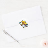 Rubber Eend Schilder Ronde Sticker (Envelop)