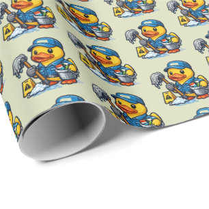 Rubber Eend Schoonmaker Cadeaupapier