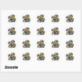 Rubber Eend Schoonmaker Ronde Sticker (Vel)