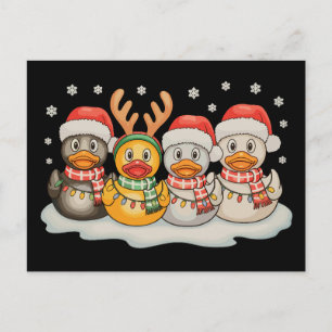 Rubber Eend Squad Sinterklaas Rendier Kerstlichten Feestdagenkaart
