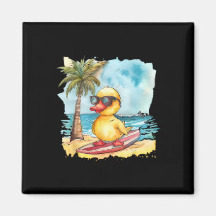 Rubber Eend Surfen Zomer Surfer Strand Rubber Eend Magneet