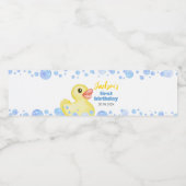 Rubber eend verjaardag water fles label waterfles etiket (Enkel label)