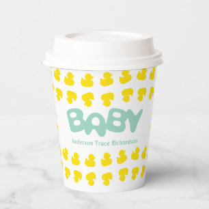 Rubber eenden met Baby naam papieren bekers