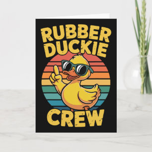 Rubber Eendje Bemanning Retro Eend Vintage Eend Gr Kaart