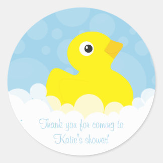 Rubber eendje dank u Stickers - Blauw