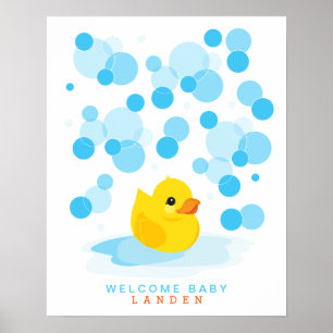 Rubber Eendje Gastenboek voor babyfeest Print