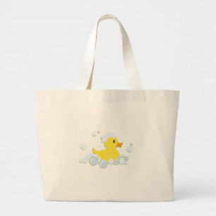 Rubber Eendje in Bellen Grote Tote Bag