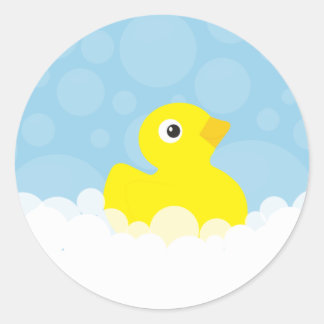 Rubber eendje Stickers - Blauw