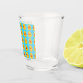Rubber Euck Pattern Blue Print Shot Glass Shot Glas (Rechts)