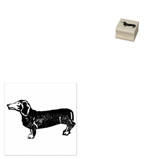 Rubber gestempeld teckel 	rubberstempel (Gestempeld)