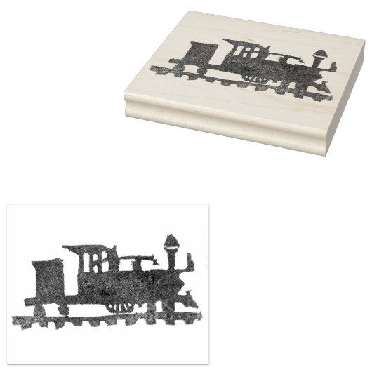 Rubber gestempeld trein 	rubberstempel (Gestempeld)