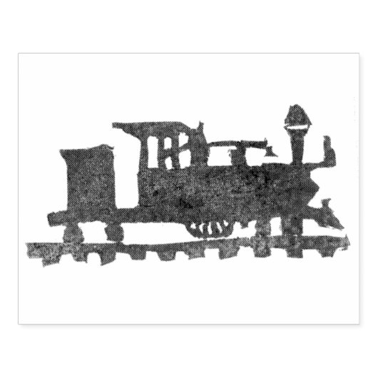 Rubber gestempeld trein 	rubberstempel (Afrduk)