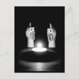 Rubber kip kerst briefkaart