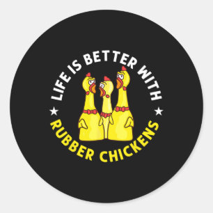 Rubber Kippen Spel Grappige Dieren Speelgoed  Ronde Sticker