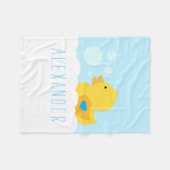 Rubber met blauw hart fleece deken (Voorkant (Horizontaal))