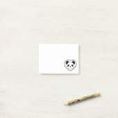 Rubber met panda-Beer en hartbriefjes Post-it® Notes (Op bureau)
