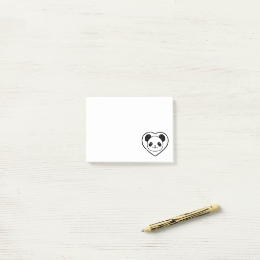 Rubber met panda-Beer en hartbriefjes Post-it® Notes (Op bureau)