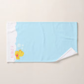 Rubber met roze hartslag bad handdoek (Handdoek)