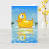 Rubber Quackling Kaart (Gele Bloem)
