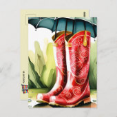 Rubber Rain Boots, postkruising Briefkaart (Voorkant / Achterkant)