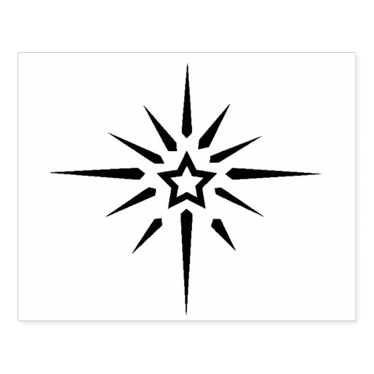 Rubber Stamp - Kerstmis Noordelijke Ster Rubberstempel (Afrduk)