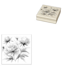 Rubber Stamp Peonies VAR01